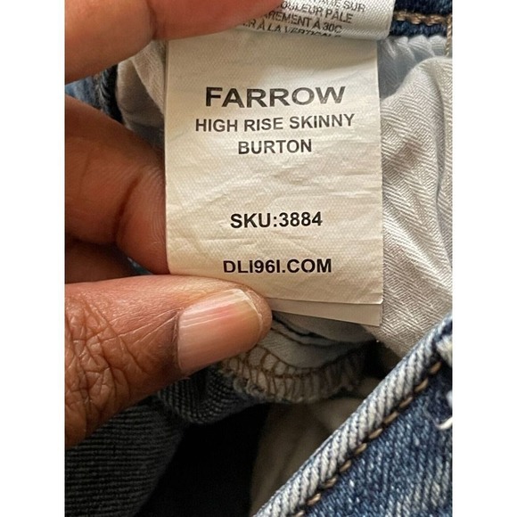 DL1961 Farrow High Rise Skinny Medium Wash Minimalist Cotton Blend Jeans 25 - Picture 6 of 8